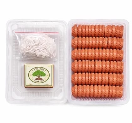 Terracotta Diyas (60 Pcs) with Cotton Wicks & Matchbox | Ready-to-Use Diya Set } EYA Garden