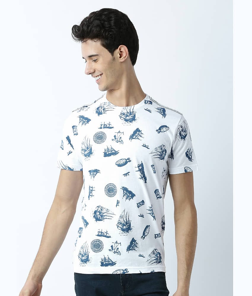 Huetrap Pack of 1 Cotton Regular Fit Men's T-Shirt ( White )