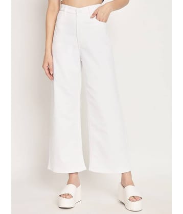 Angel Fab - White Denim Flared Women's Jeans ( Pack of 1 )