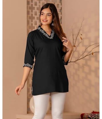 Kapadia Women's Rayon Regular Top ( Black )