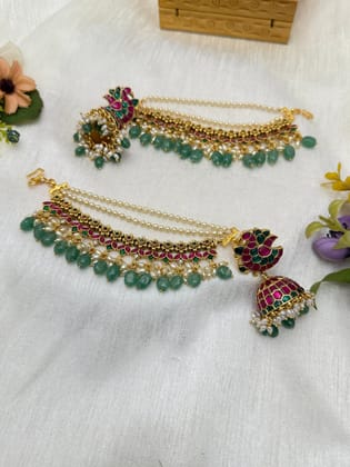 Jadau Antique Jhumka with Maatal 101