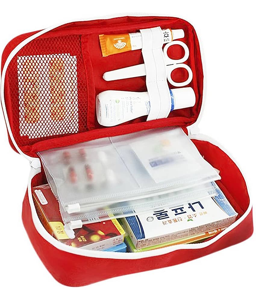 House Of Quirk Red Portable Red First Aid Bag