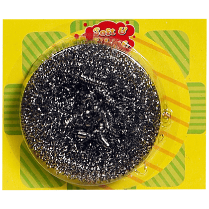 SOFT & SHINE Stainless Steel Scrubber - Power Cleaner, Soft On Hands, 100% Rust-Free, 1 pc
