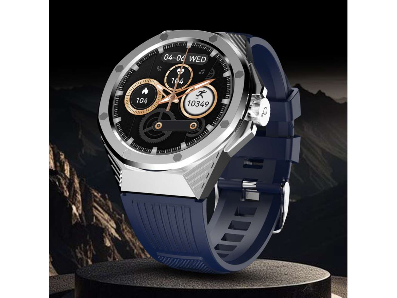 Pebble Odyssey 1.46" ( 3.71 cm) HD Infinite Display, One Time BT Connect, BT Calling, Heart Rate Monitoring, SPo2, Sedentary Alert, Smart Watch - Metal Blue