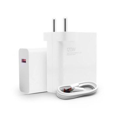 Mi 120W HyperCharge Adapter Combo with USB to Type C Cable Compatible with Redmi Note 12 Series, Mi 11T & Mi 12pro Mobile (White)