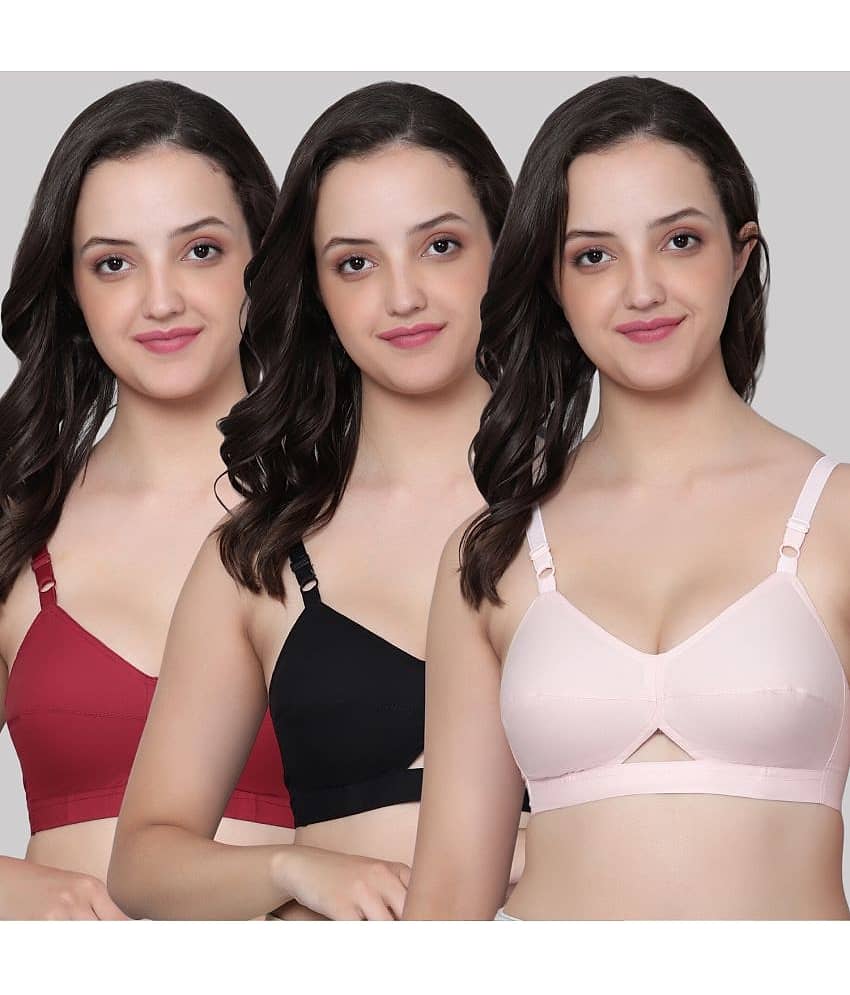 AIMLY Pack of 3 Cotton Women's Everyday Bra ( White ) AL_Juhi_Karishma_P3