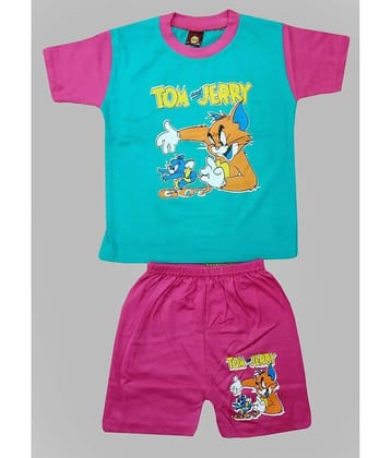 MRB Green Cotton Unisex T-Shirt & Shorts ( Pack of 1 )