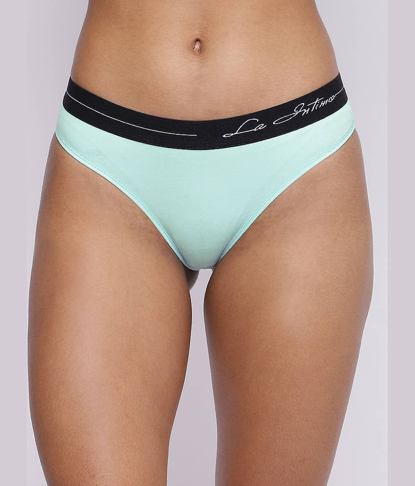 La Intimo Pack of 1 Cotton Briefs For Women ( Black )