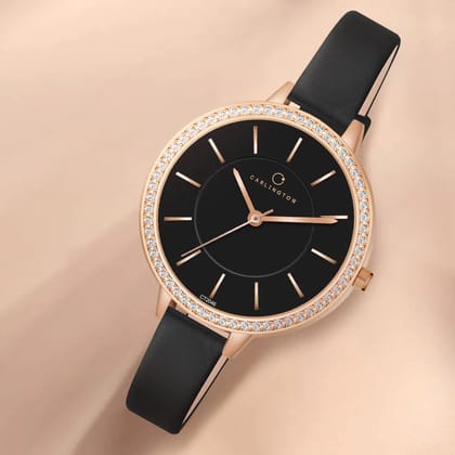 Iconic 2046 Black Analog Womens Watch
