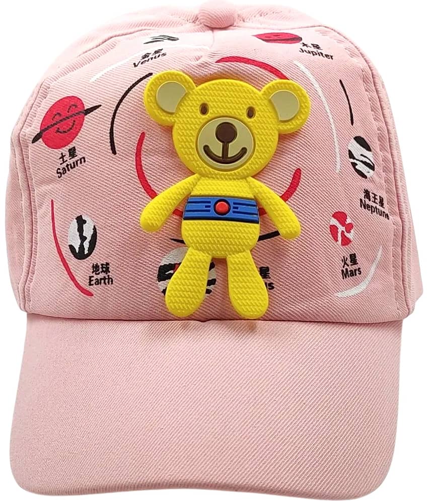 Zacharias Girl's Kids Cotton Beret Golf Cap kc-25 (Pink_1-4 Years) (Pack of 1)
