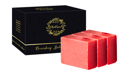 Herbspace Rose Bathing Bar - Pack of 3 - Enriched with Olive Oil and Almond Oil