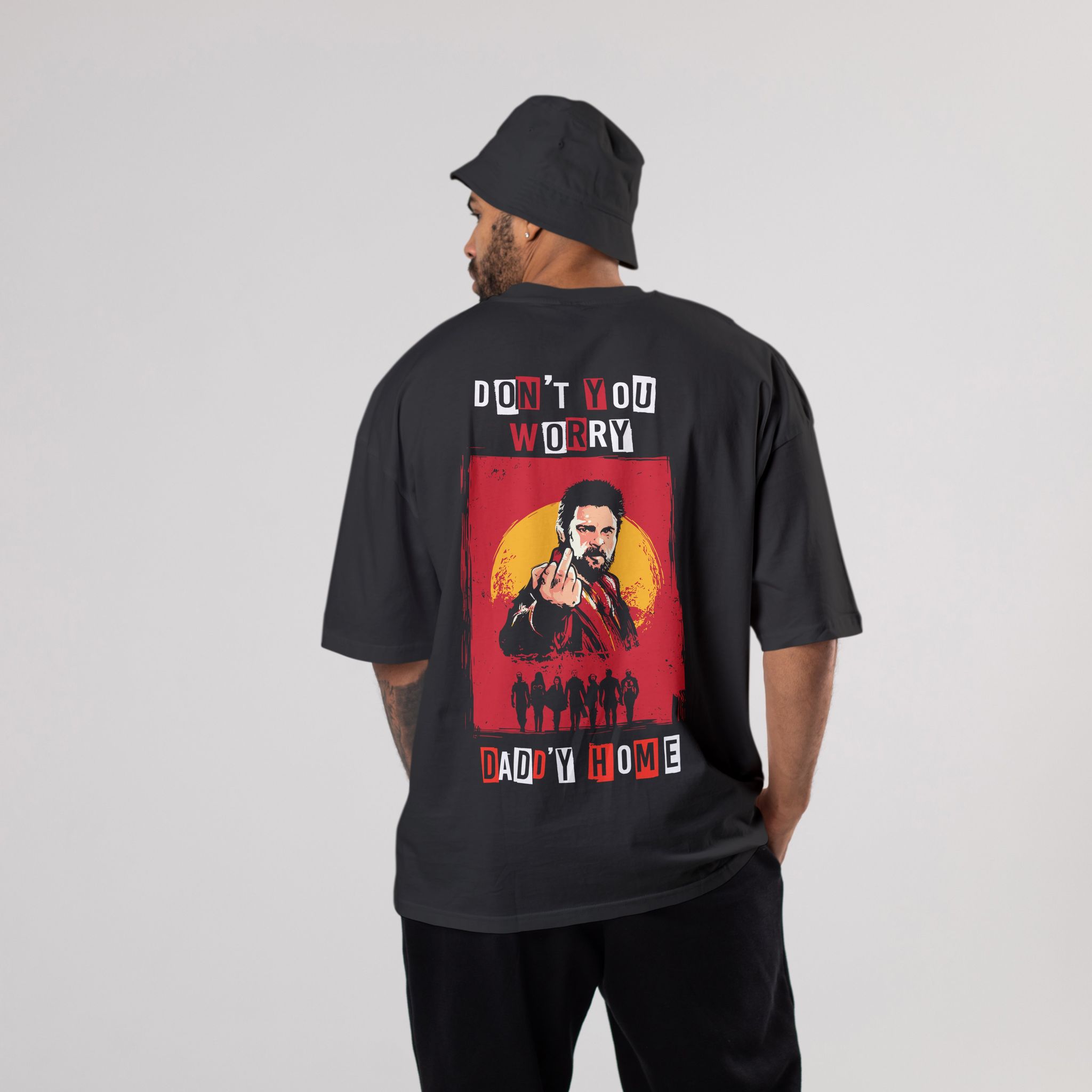 The Boys: Billy Butcher Oversized T-Shirt-S / Black / 240 GSM (100% Cotton)
