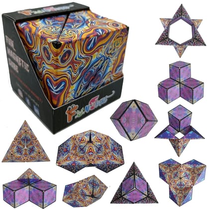 Magnetic Cube Puzzle Box Infinity Cubes Fidget Cube 24 Rare Earth Magnets Transforms Into Over 70 Shapes Magic Cube 3D Magnetic Fidget Cube Puzzle Game Shape Shifting Cube