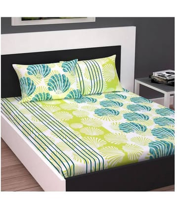 DIVINE CASA Cotton King Bedsheet ( Green )