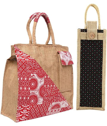 ENSAC Blue Jute Lunch Bag Pack of 2