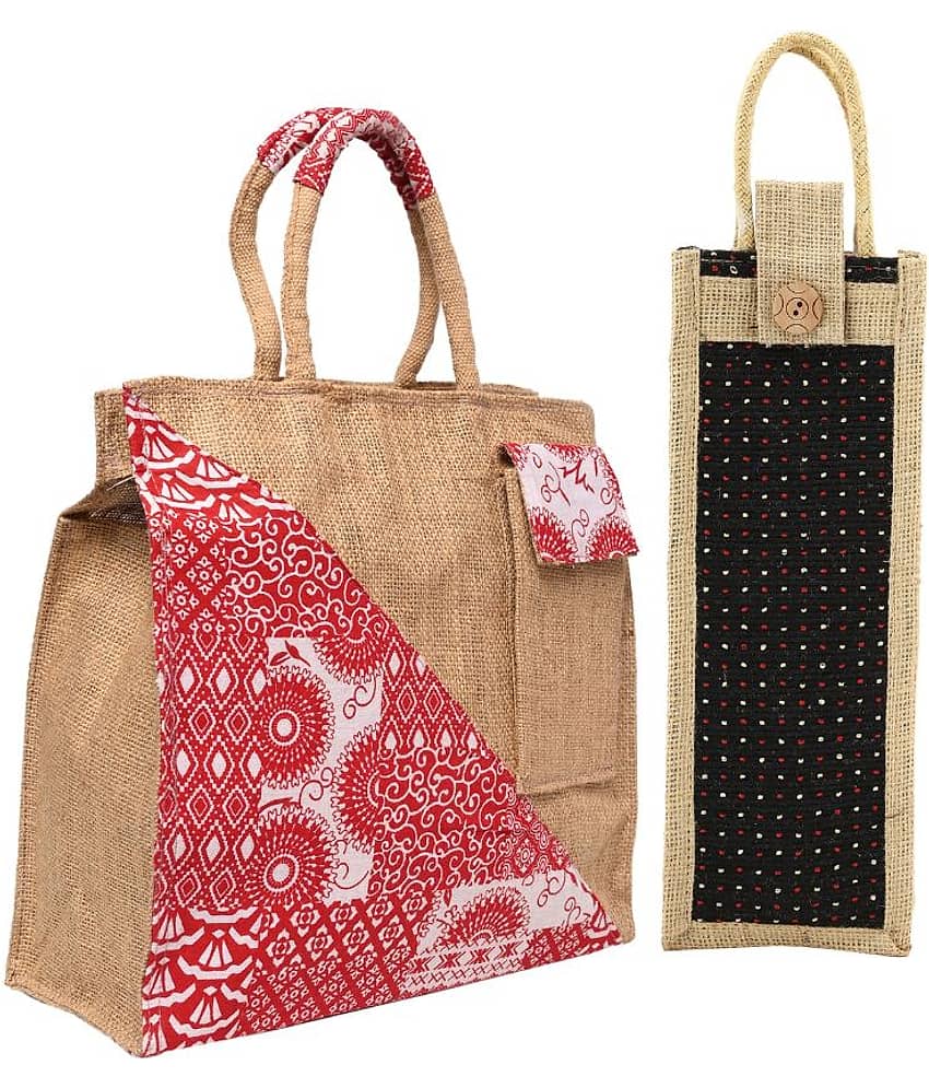 ENSAC Blue Jute Lunch Bag Pack of 2