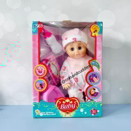 Realistic Baby Boy Doll: Interactive Feeding, Sound, and Drainage System (Outer Box Damage)