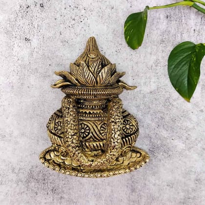 Brass Kalash Wall Hanging Super Fine - 8 inch Height | Brass Kalash Decor