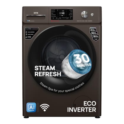IFB 9 Kg 5 Star, DeepClean Technology, AI Powered, WiFi, Fully Automatic Front Load Washing Machine (EXECUTIVE MXN 9014K CMS, PowerSteam, 9 Swirl, Steam Refresh, Inbuilt Heater, Eco Inverter, Mocha) IFB 9 Kg 5 Star, DeepClean Technology, AI Powered, WiFi
