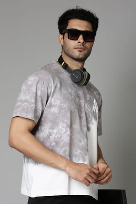 Cloud Grey Bruh Drop Shoulder-L/एल