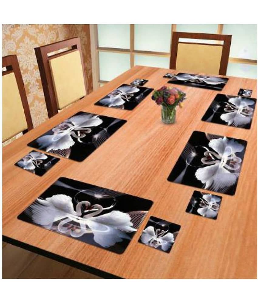 CreadCraft Set of 6 PVC Table Mats & Coasters