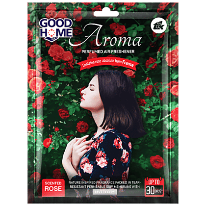 Good Home Aroma Perfumed Air Freshener - Scented Rose, Upto 30 Days, Long-lasting Freshness, 10 g