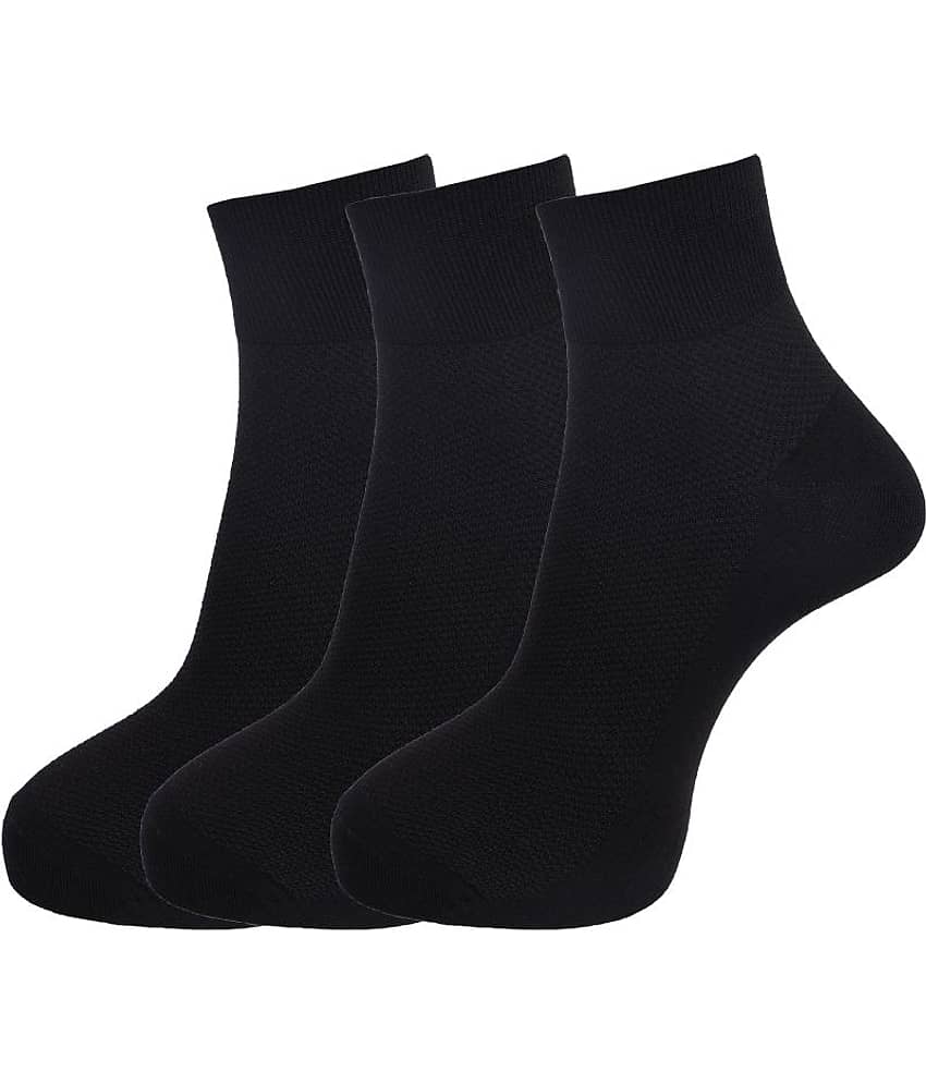 Dollar Socks Black Casual Ankle Length Socks Pack of 3