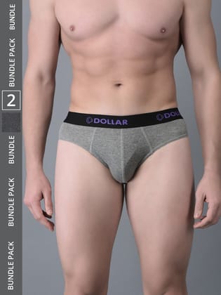 Men's Assorted Pack of 2 Cotton Superior Snug Fit Solid Brief