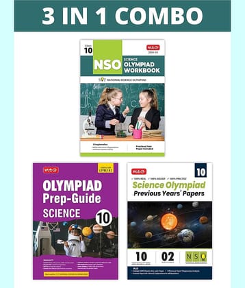 MTG National Science Olympiad (NSO) Workbook, Prep-Guide & Previous Years Papers (PYQs) with Mock Test Paper Class 10 - SOF Olympiad Books For 2024-25 Exam (Set of 3 Books)