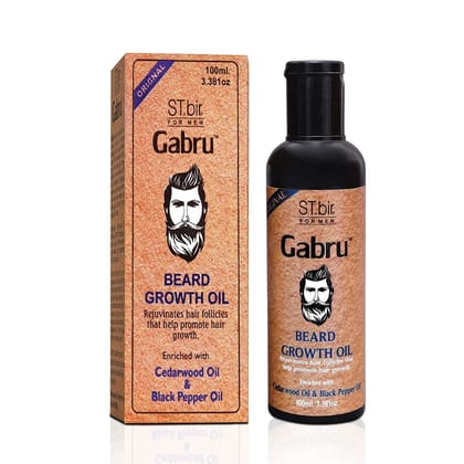 ST.bir Gabru Beard Oil for Men  Cedarwood & Black Pepper Oil (100mL)