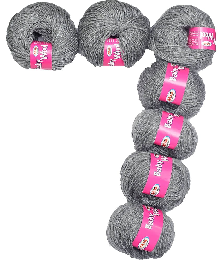 Prime Baby Wool 100% Acrylic Yarn Steel Grey 14 Pc 4 ply Ball Hand Knitting Wool
