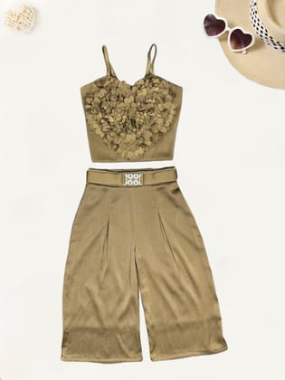 Girls Heart Shaped Co-Ord Set [GCS-2528](1-6Years)-9M-12M (Size - 16) / Satin