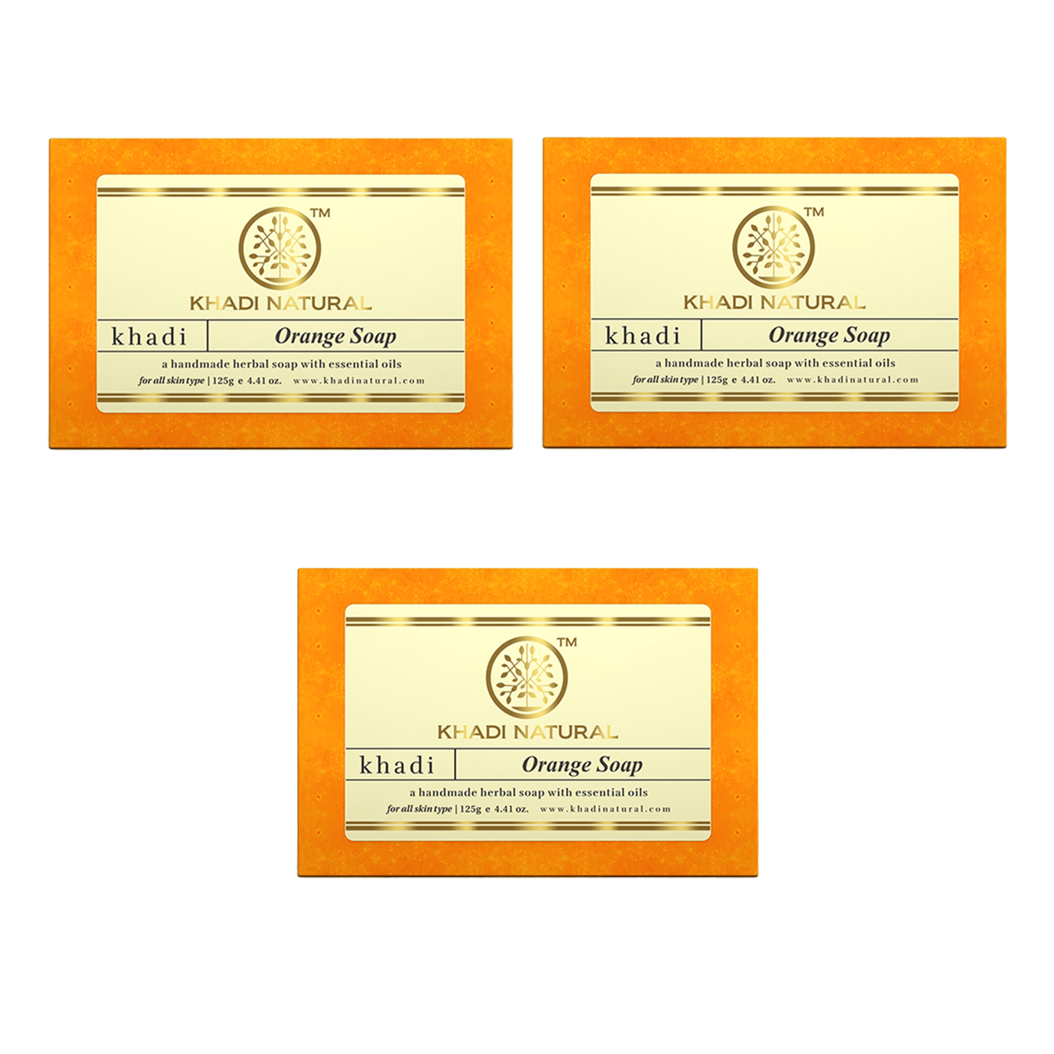 Khadi Natural Orange Soap Combo Pack Of 3 – 125gm Each
