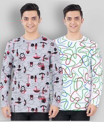 NOW OR NEVER Pack of 2 Cotton Blend Regular Fit Men's T-Shirt ( White )