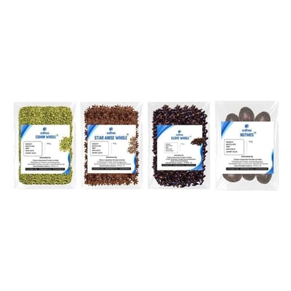 EDHWI Spice Combo - Star Anise 50g, Clove 100g, Cumin 100g and Nutmeg 40g - Natural Spices for Cooking, Baking & Spice Blends