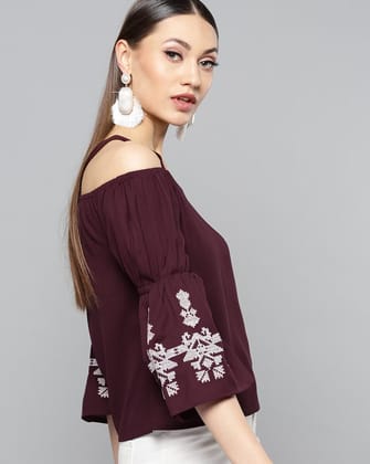 RARE Embroidered 3/4th Sleeves Top