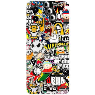 Yug Emporium VIVO Y15S, VIVO Y15C 3D CARTOON DESIGN PATTERN CARTOON THEME BACK SKIN STICKERS. (Mobile Back Cover, Multicolor)