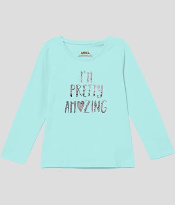 Ariel Pack of 1 Girls Cotton Top ( Sea Green )