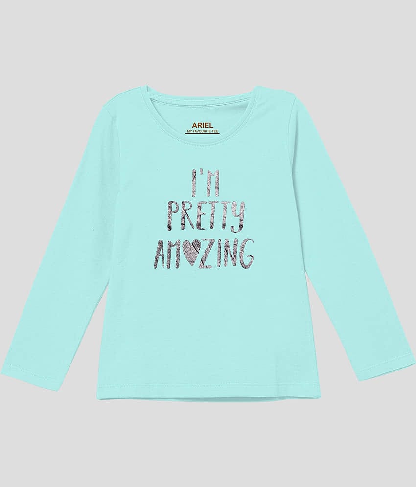 Ariel Pack of 1 Girls Cotton Top ( Sea Green )