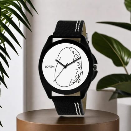 LOREM White Attrective Analog Watch for Men LR55-UF