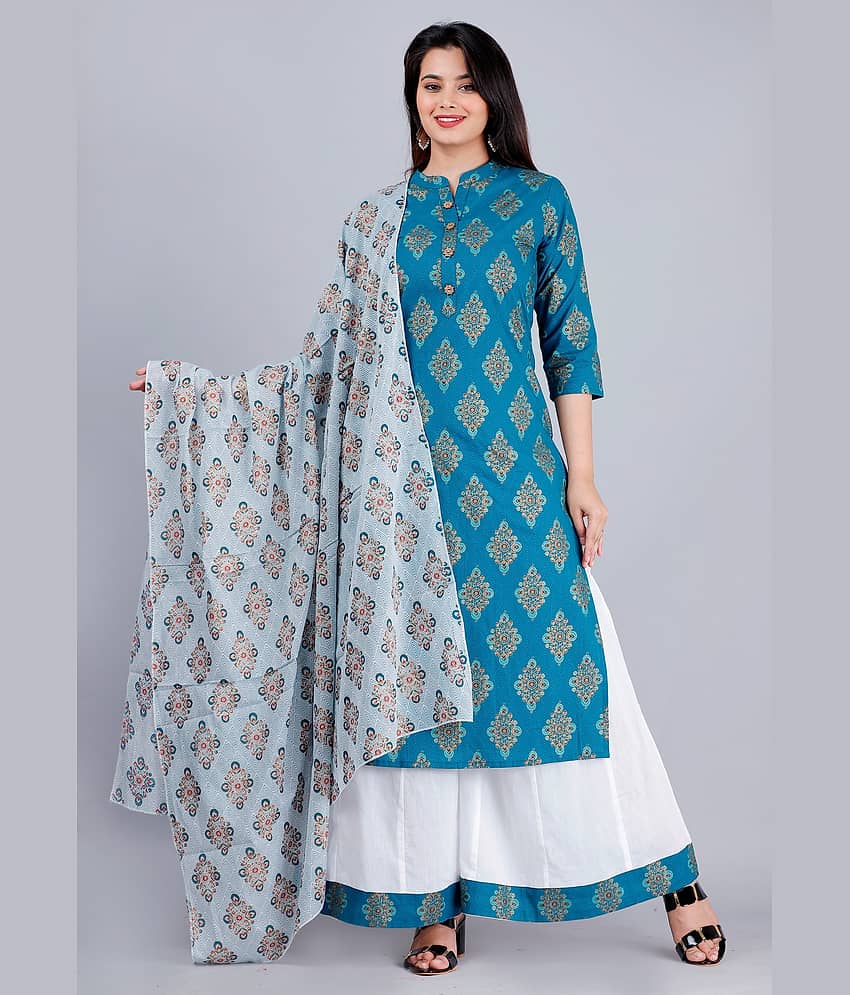 MAUKA Cotton Kurti With Sharara And Gharara - Stitched Suit Single
