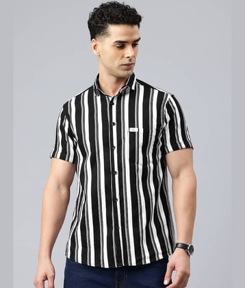 MAJESTIC MAN 100% Cotton Slim Fit Striped Half Sleeves Men's Casual Shirt - Blue ( Pack of 1 )