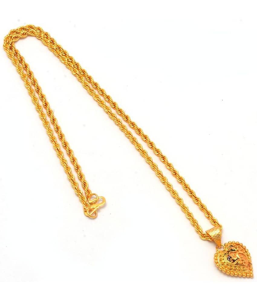 Jewar Mandi New Design Gold Plated Locket/Pendant with Rope/Rassi Chain Daily use for Men, Women & Girls, Boys