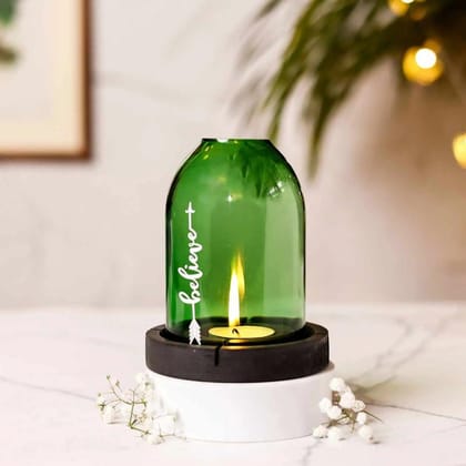 Eco Friendly Believe Tea Light Holder