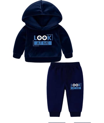 RBF84 Pack of 1 Baby Boys Velvet Sweatshirt & Trackpant Set ( Maroon )