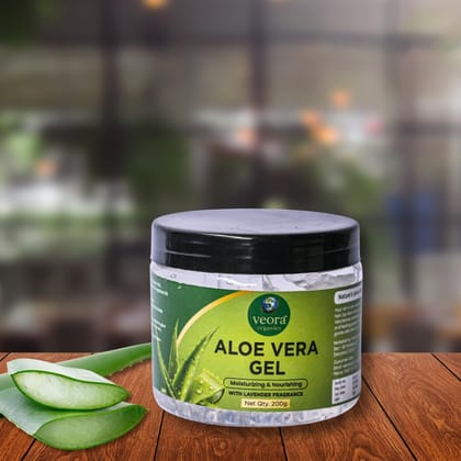 Veora Organics Aloe Vera Gel with Lavender Fragrance | Moisturizing & Nourishing Multipurpose Gel for Face, Skin & Hair | Hydrating Aloe Vera Gel for Soft, Smooth & Healthy Skin | Lightweight Daily Care | 200g