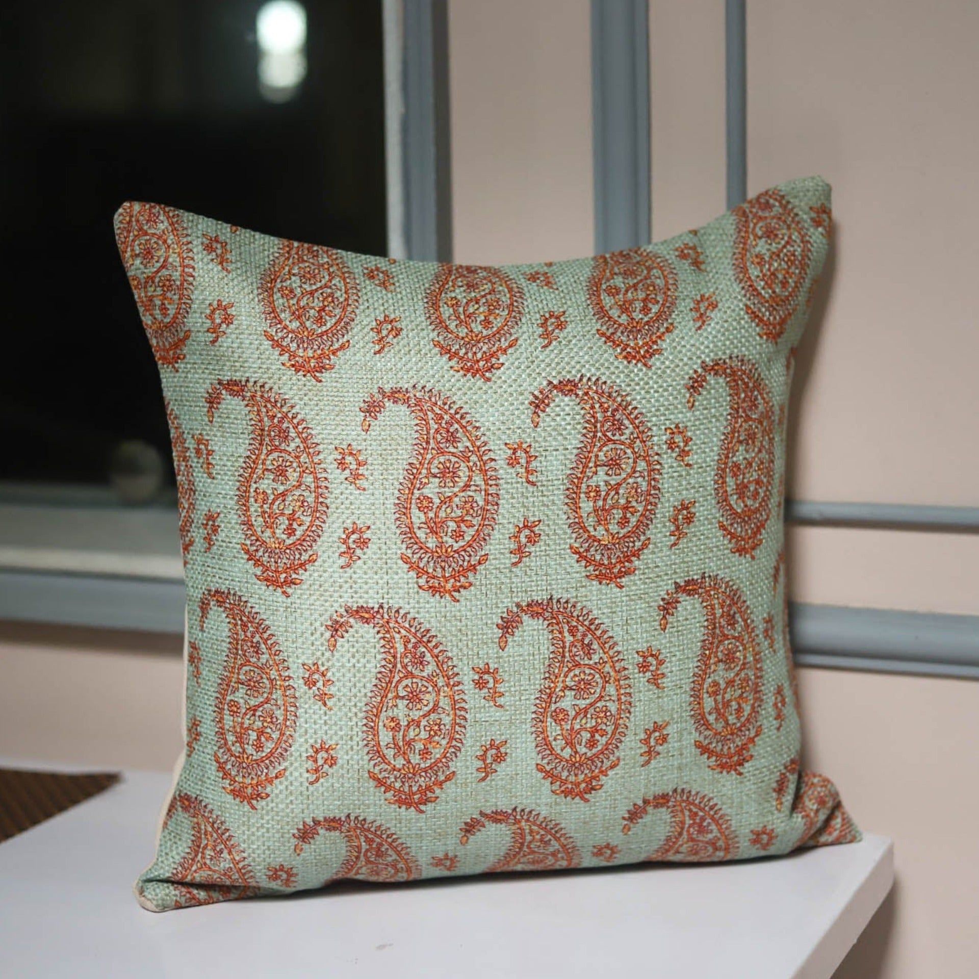 Coral Pasely Cushion Cover-16x16