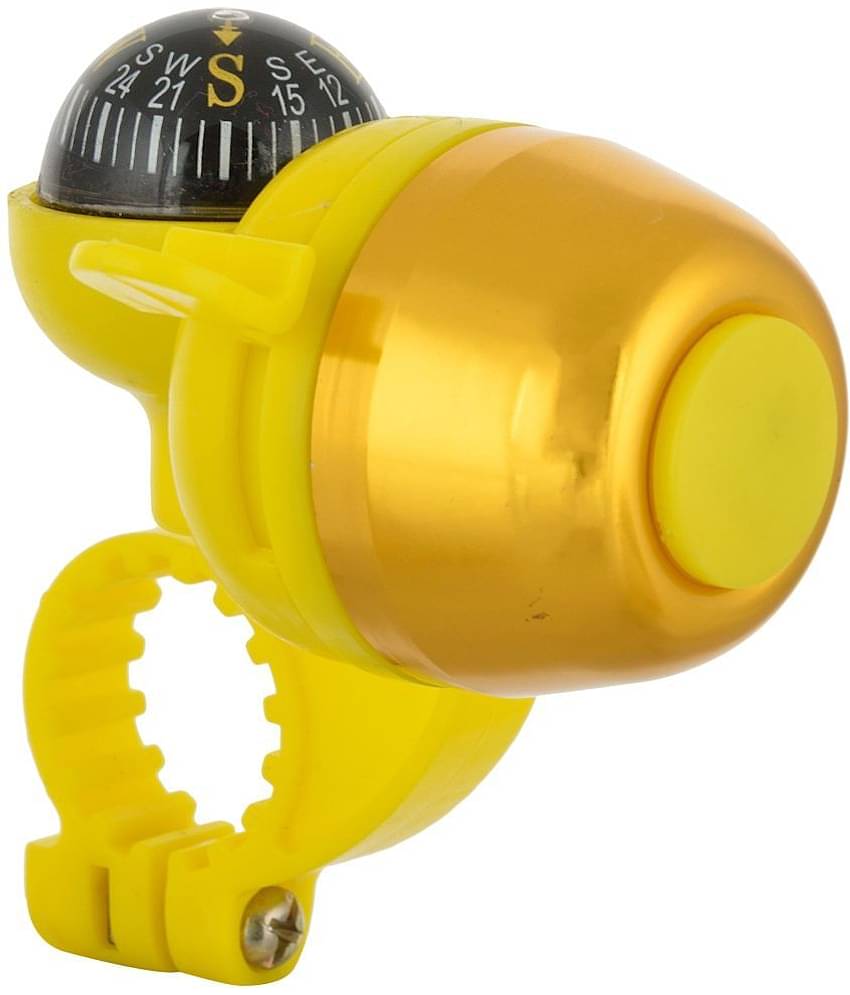 DarkHorse Bicycle Navigation Loud Horn Bell with Compass Yellow