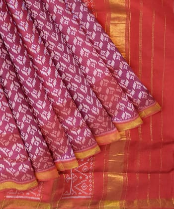 Purple red handloom patola silk saree