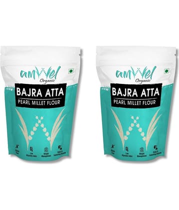 Amwel Bajra Atta | Pearl Millet Flour | Diabetic Friendly Low GI  900 gm Pack of 2